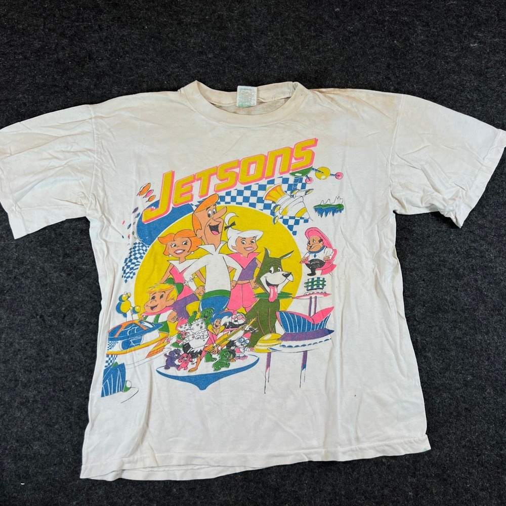 Vintage Jetsons Mexican Cartoon Shirt Mens Medium 70s 80s Bootleg Panchos White
